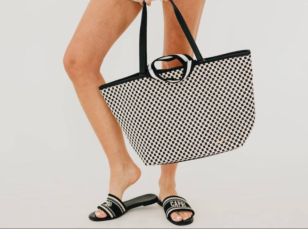 The Tiffany Woven Tote Bag | Black