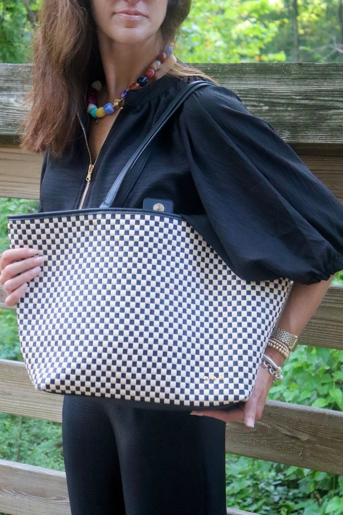 The Tiffany Woven Tote Bag | Black