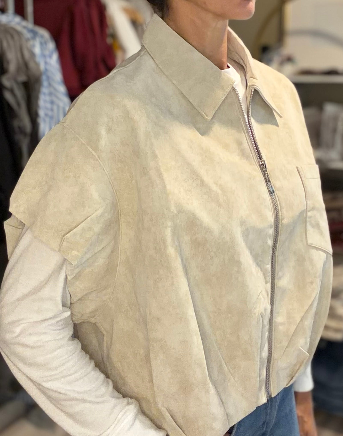 THE SUEDE ZIP-UP JACKET