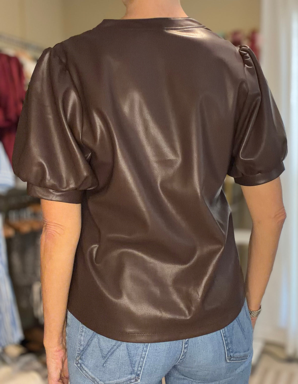 THE CHESTNUT LEATHER TOP