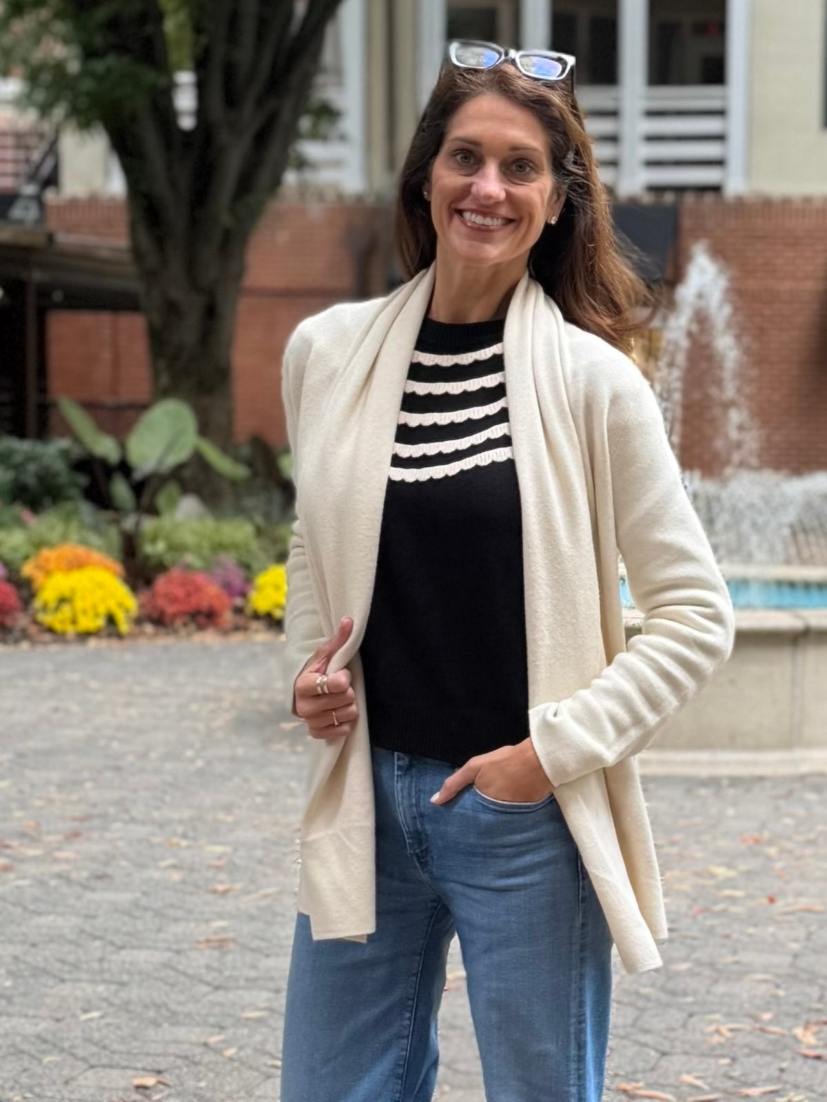 IVORY OPEN FRONT CARDIGAN