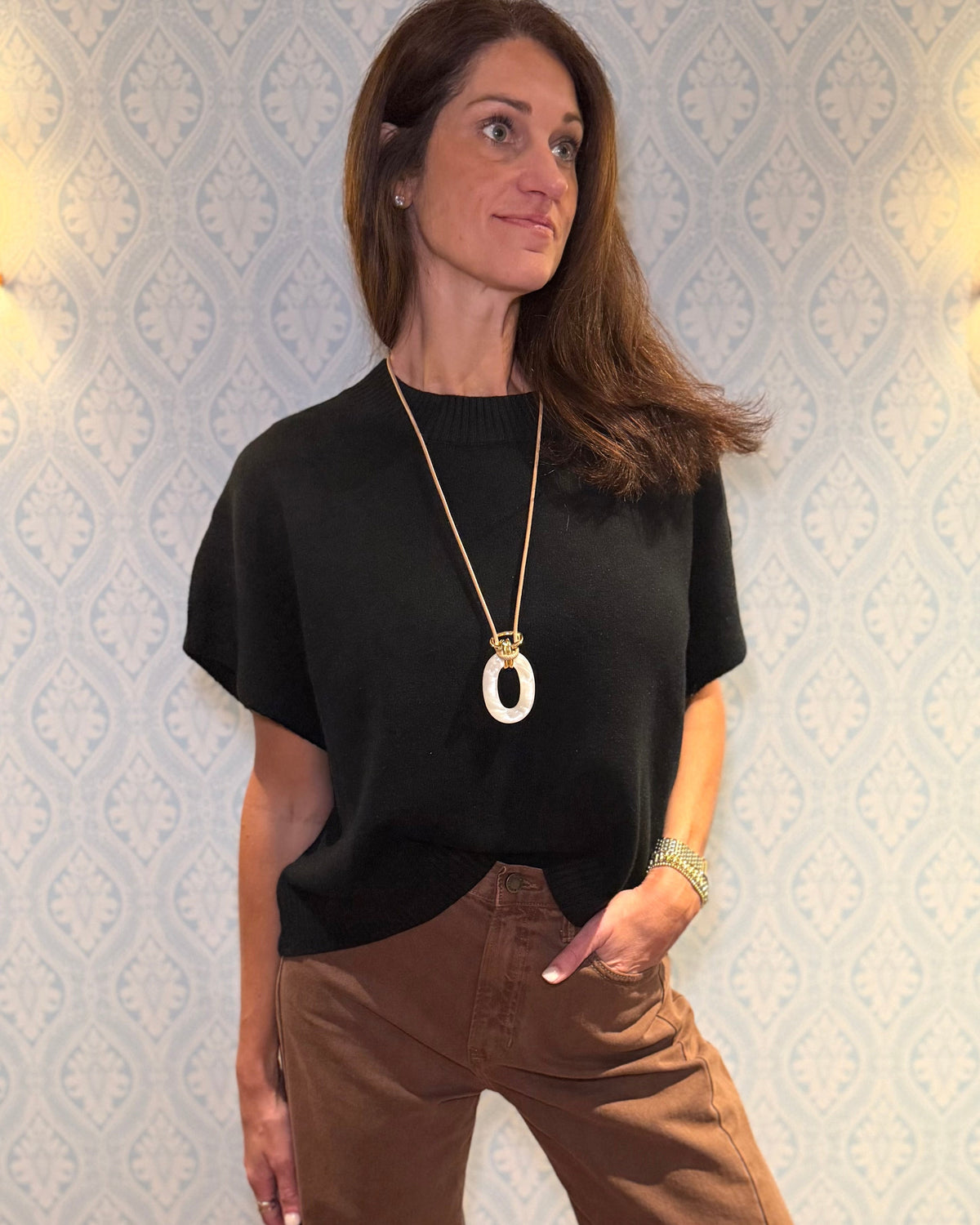 DROPPED SHOULDER SWEATER TOP