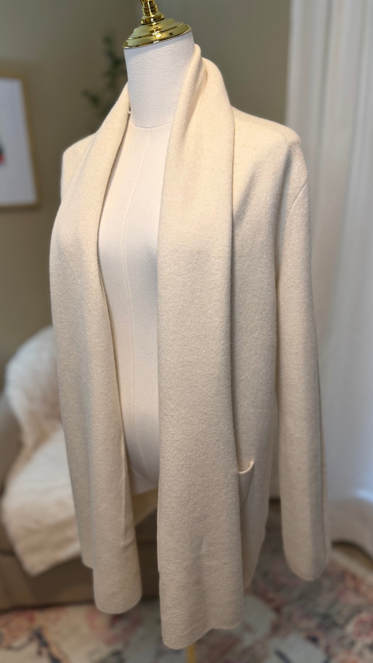 IVORY OPEN FRONT CARDIGAN