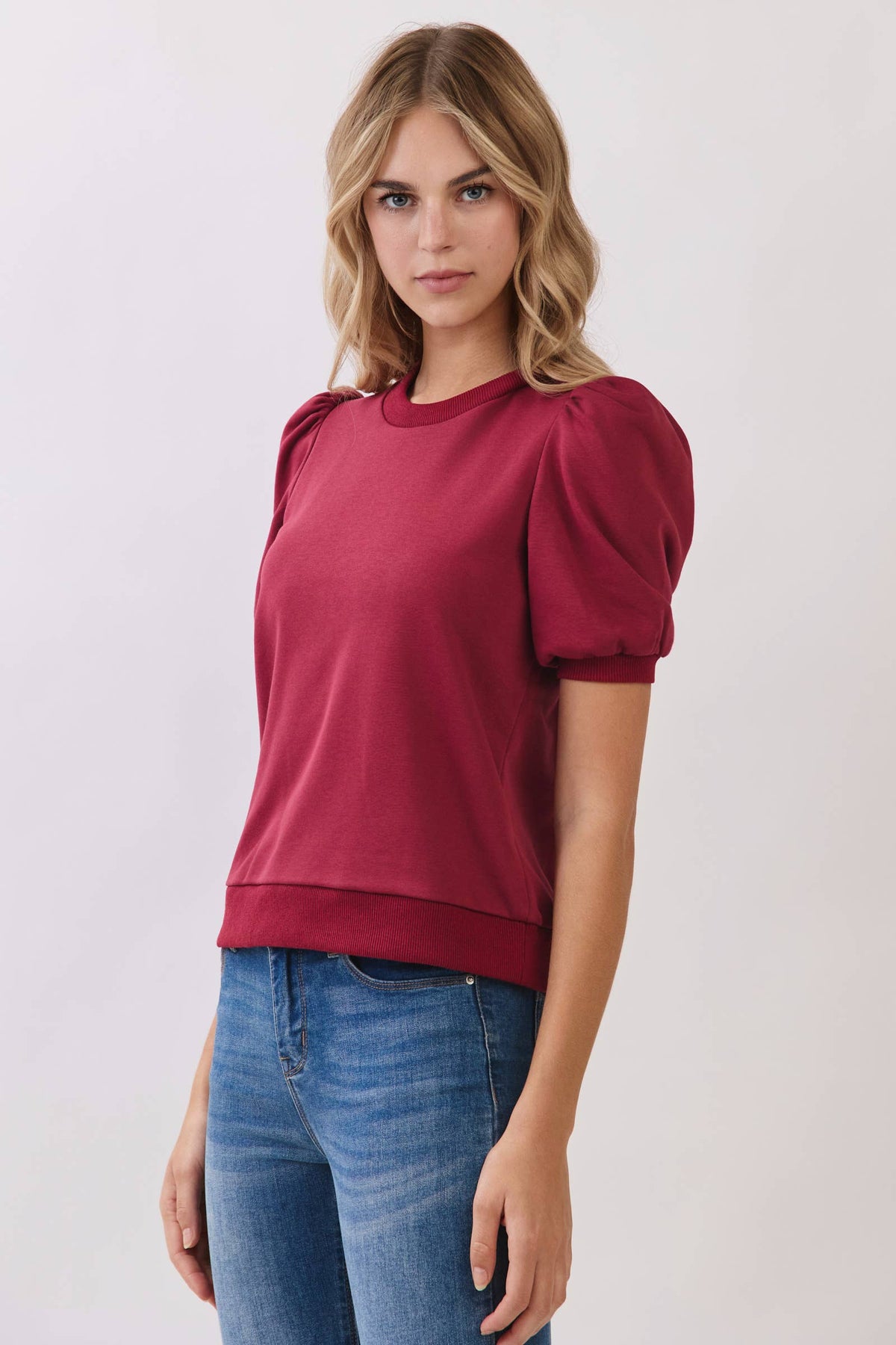 The Crimson Puff Sleeve Top
