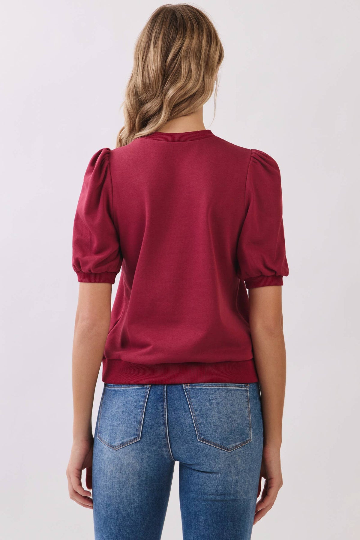 The Crimson Puff Sleeve Top