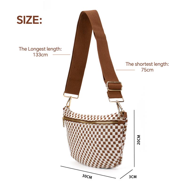 The Fiona Woven Crossbody | Brown