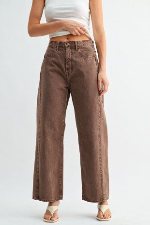 VINTAGE BROWN BARREL JEANS