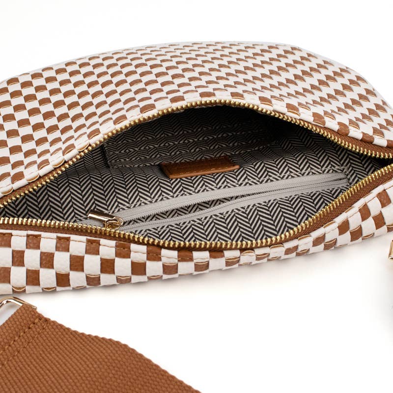 The Fiona Woven Crossbody | Brown