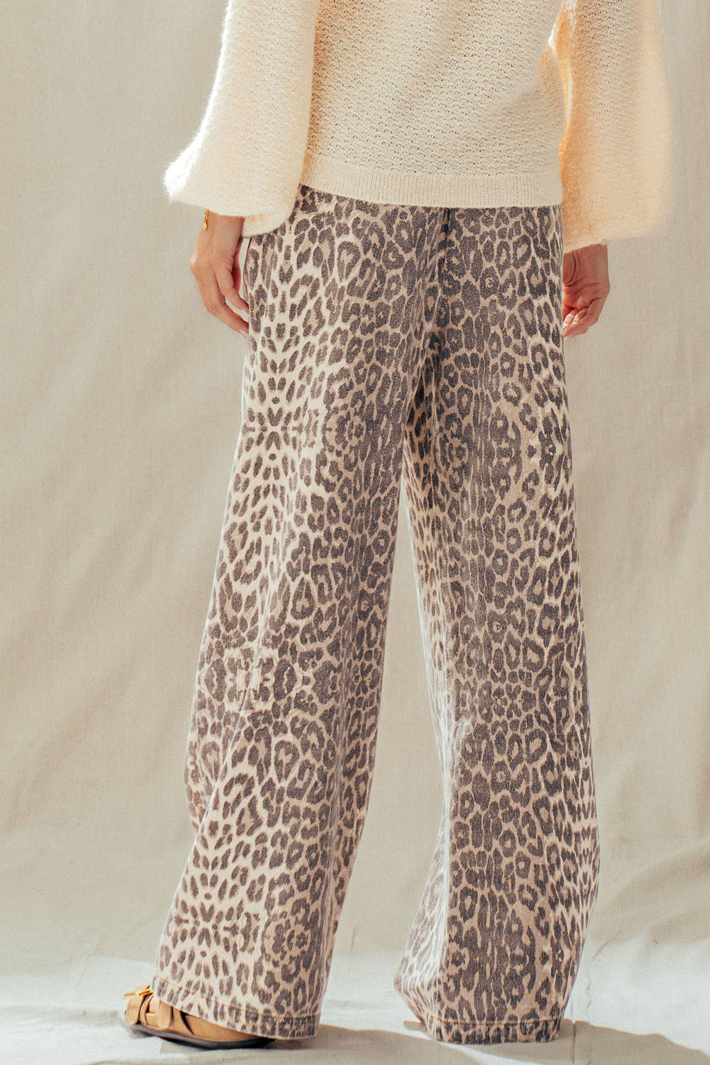 The Everyday Leopard Print | Wide Leg Cotton Pant