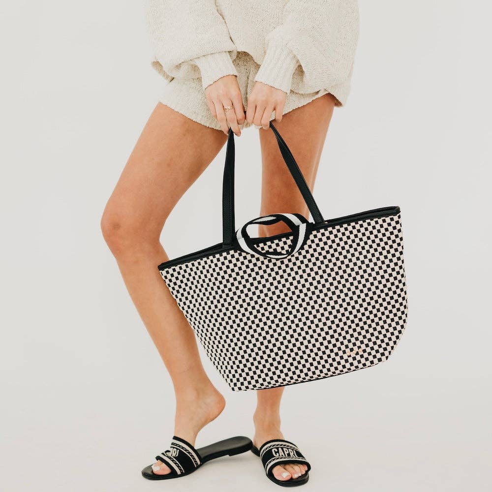 The Tiffany Woven Tote Bag | Black