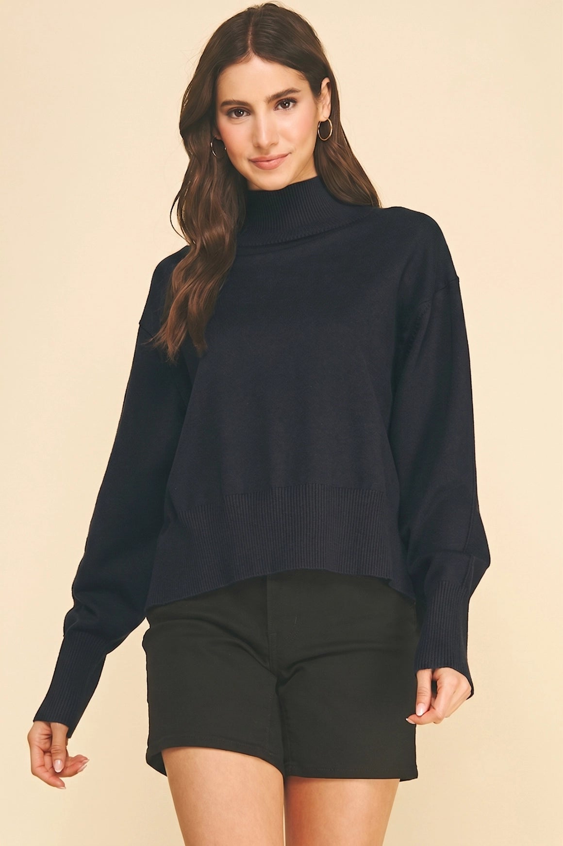 HI-LO TURTLENECK SWEATER