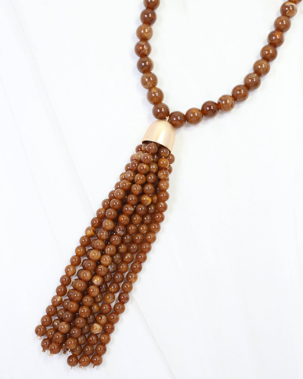 THE MILA BEADED TASSEL NECKLACE