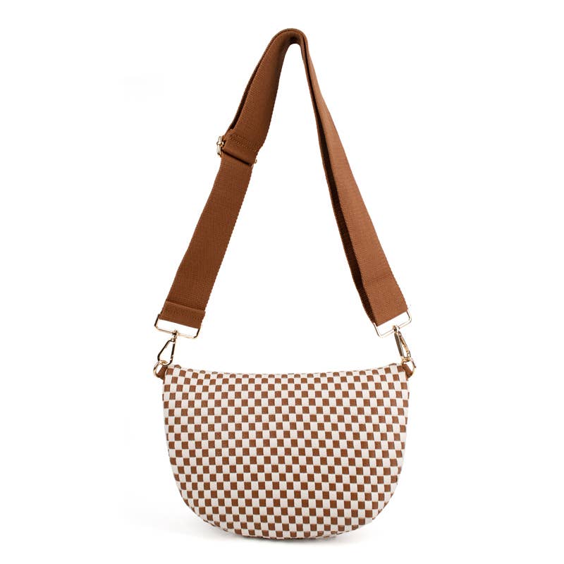 The Fiona Woven Crossbody | Brown