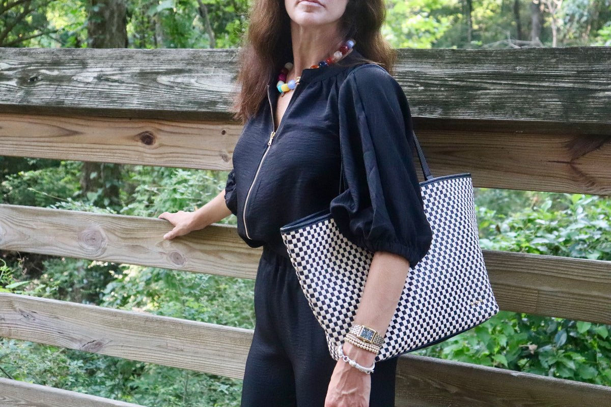 The Tiffany Woven Tote Bag | Black