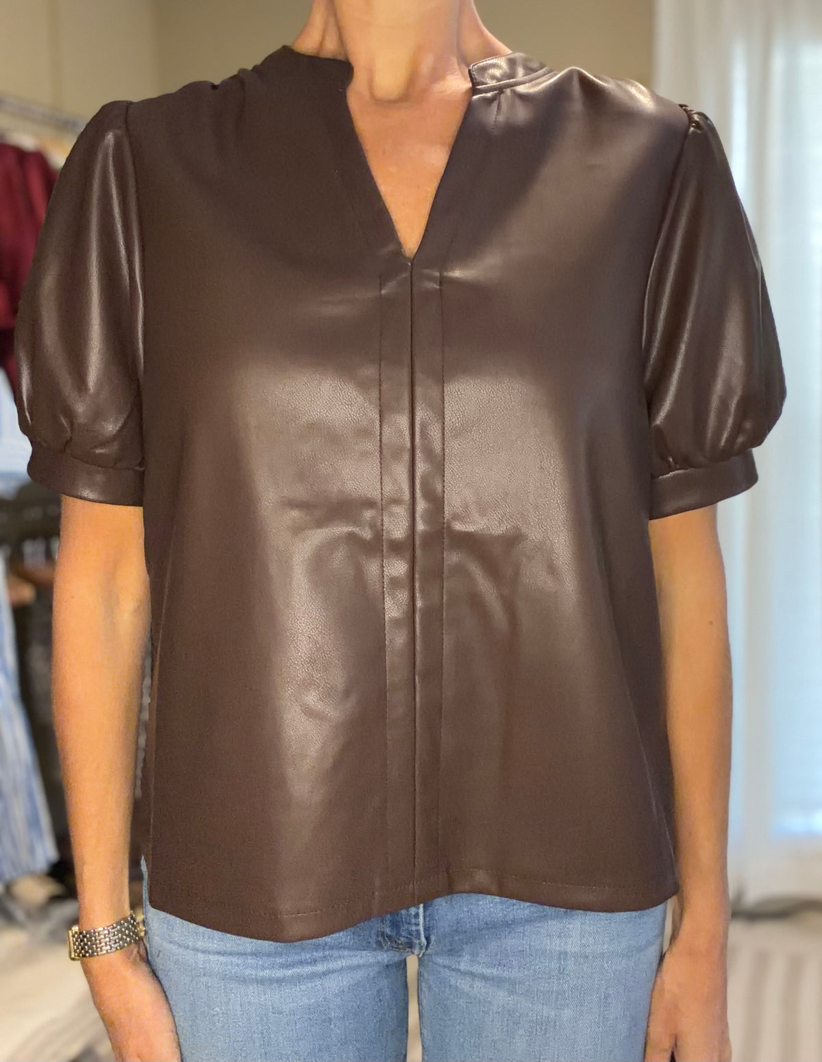 THE CHESTNUT LEATHER TOP