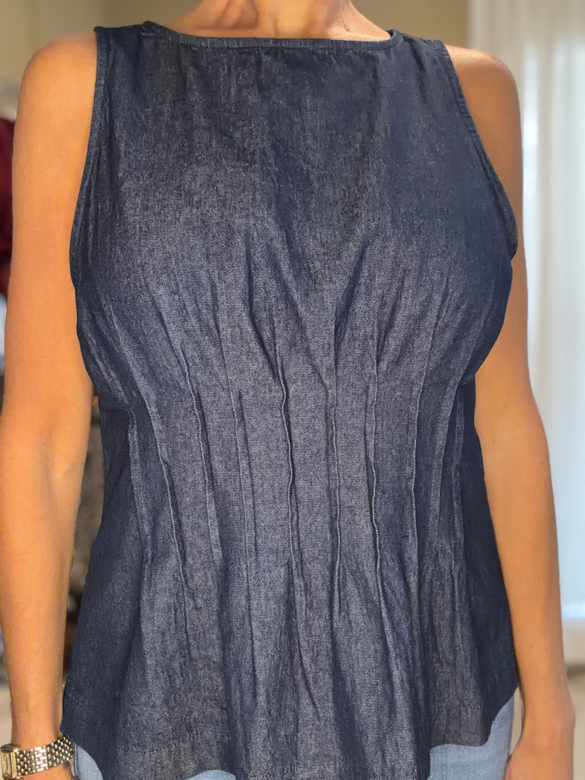 THE SCULPTED DENIM TOP
