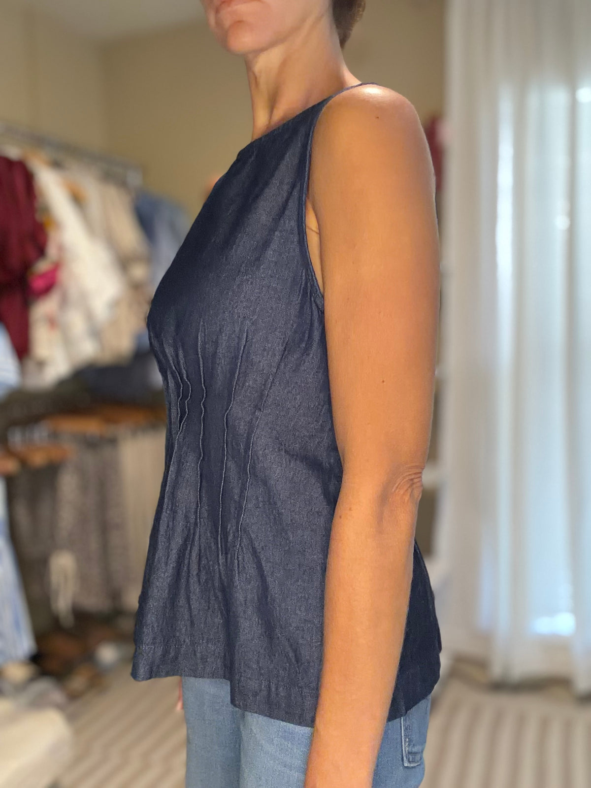 THE SCULPTED DENIM TOP