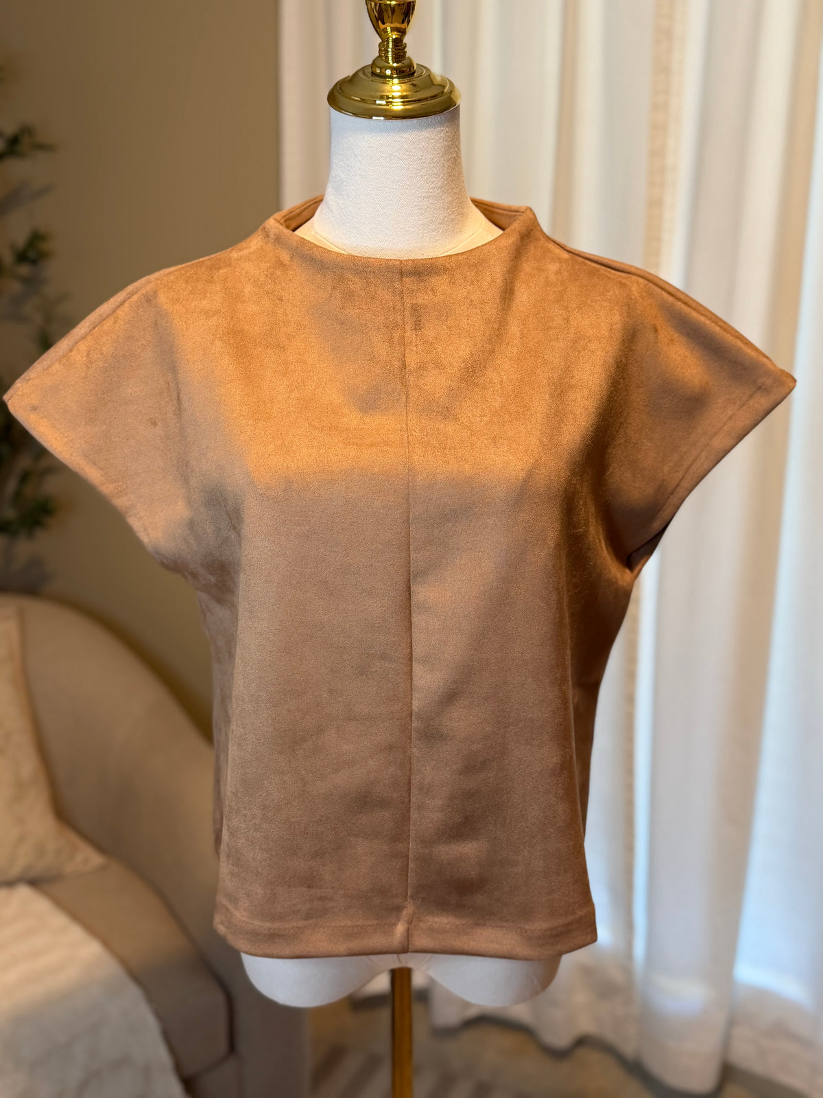 CAMEL SUEDE TOP - THML