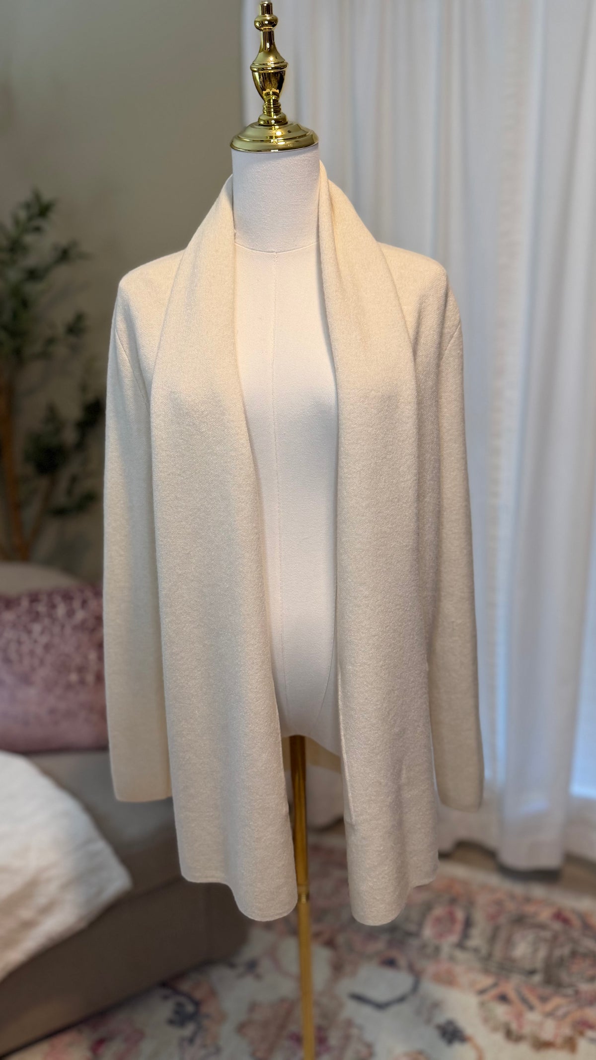 IVORY OPEN FRONT CARDIGAN