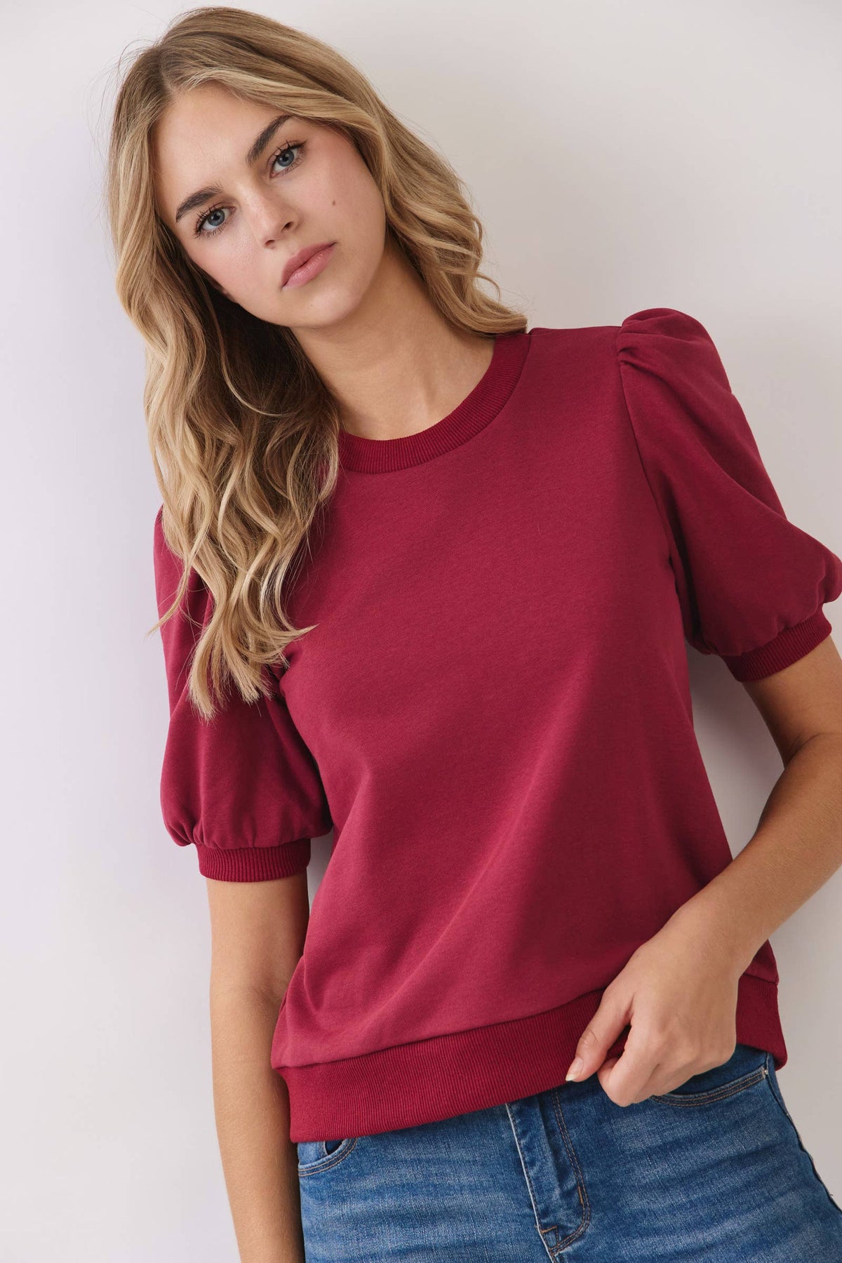 The Crimson Puff Sleeve Top