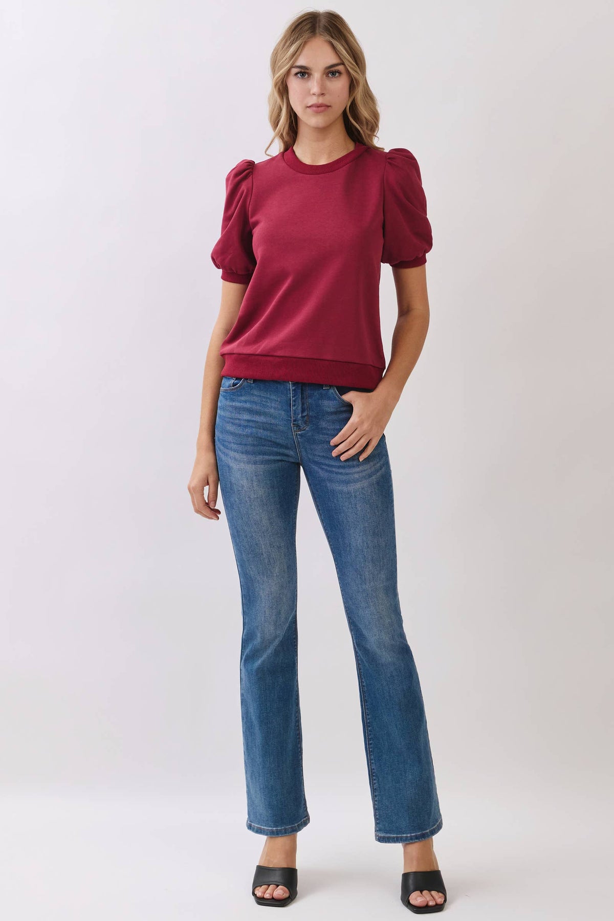 The Crimson Puff Sleeve Top