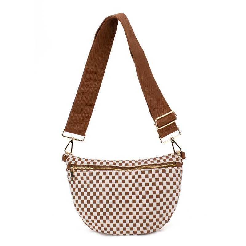 The Fiona Woven Crossbody | Brown