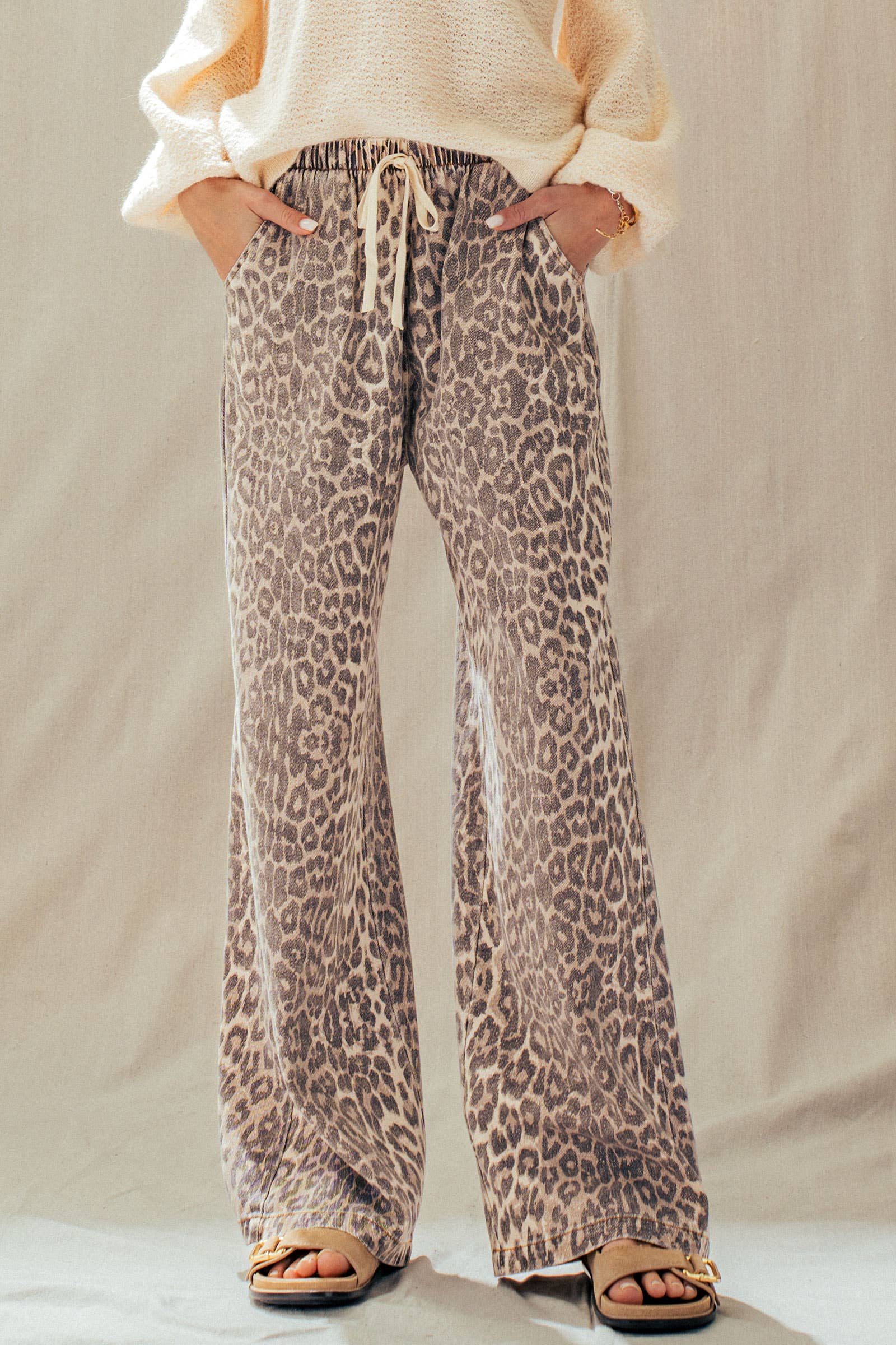 The Everyday Leopard Print | Wide Leg Cotton Pant