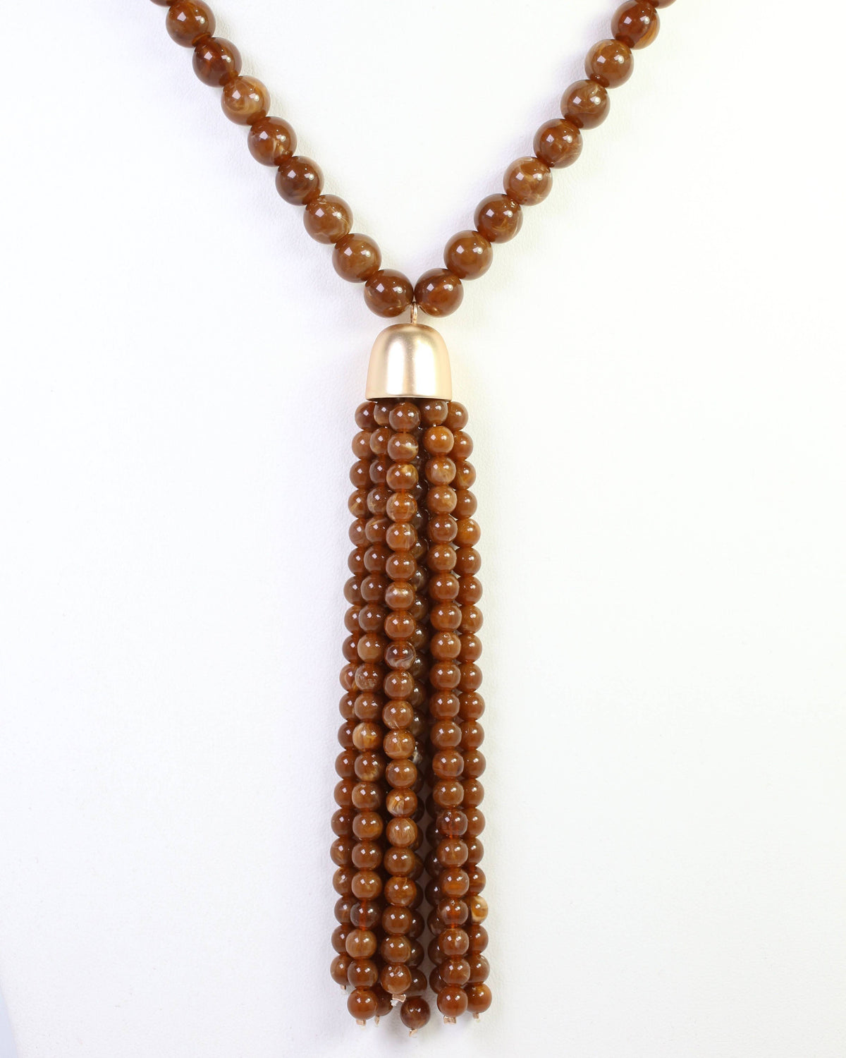 THE MILA BEADED TASSEL NECKLACE