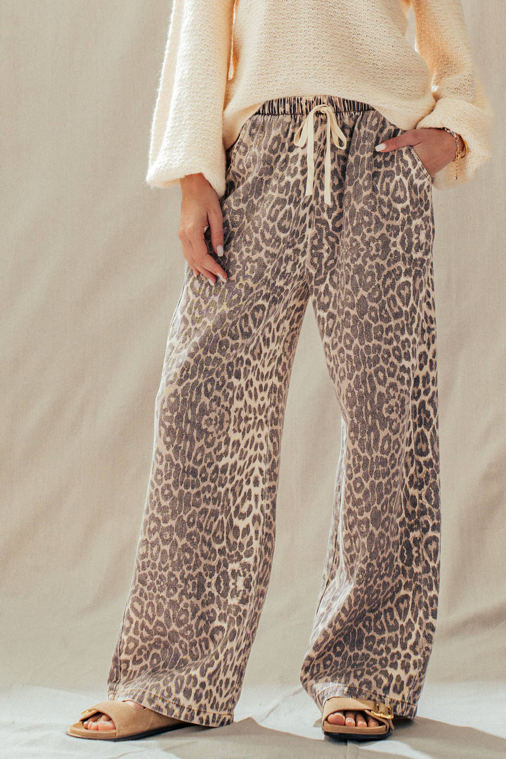 The Everyday Leopard Print | Wide Leg Cotton Pant