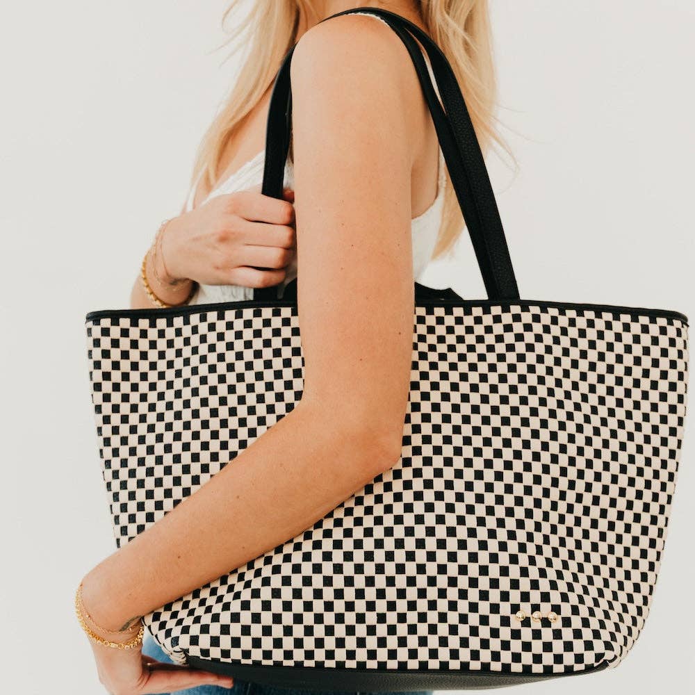 The Tiffany Woven Tote Bag | Black